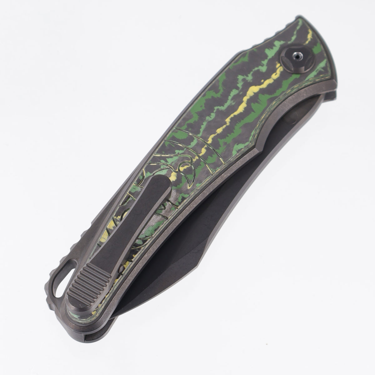 Hawk Knives Talon Auto - DLC Titanium w/ Crosscut Toxic Storm Fat Carbon - DLC M390