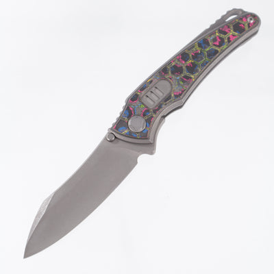 Hawk Knives Talon Auto - Darkwash Titanium w/ Honeycomb 80s Camo Carbon - Darkwash M390 - BROP Exclusive