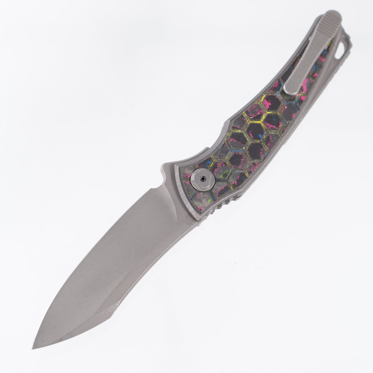 Hawk Knives Talon Auto - Darkwash Titanium w/ Honeycomb 80s Camo Carbon - Darkwash M390 - BROP Exclusive