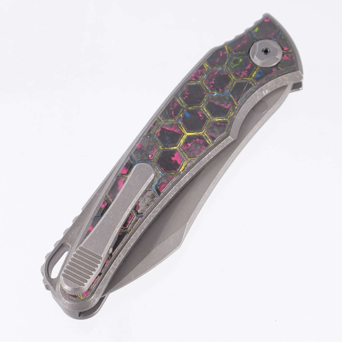 Hawk Knives Talon Auto - Darkwash Titanium w/ Honeycomb 80s Camo Carbon - Darkwash M390 - BROP Exclusive
