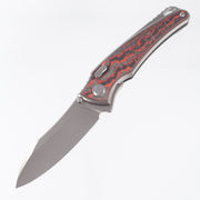 Hawk Knives Talon - Brightwash Titanium w/ Crosscut Lava Flow Fat Carbon - Brightwash M390