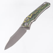 Hawk Knives Talon - Brightwash Titanium w/ Crosscut Toxic Storm Fat Carbon - Brightwash M390