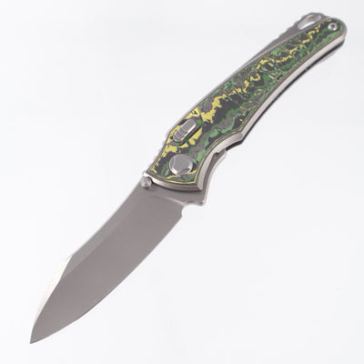 Hawk Knives Talon - Brightwash Titanium w/ Crosscut Toxic Storm Fat Carbon - Brightwash M390