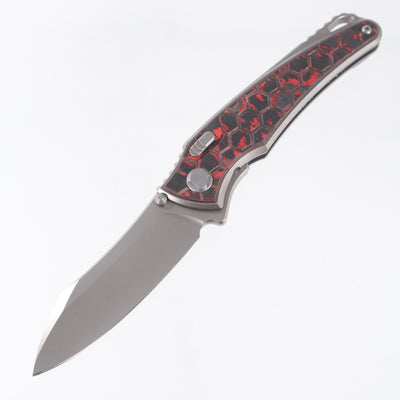 Hawk Knives Talon - Brightwash Titanium w/ Honeycomb Lava Flow Fat Carbon - Brightwash M390