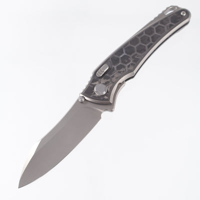 Hawk Knives Talon - Brightwash Titanium w/ Honeycomb Spectral Fat Carbon - Brightwash M390