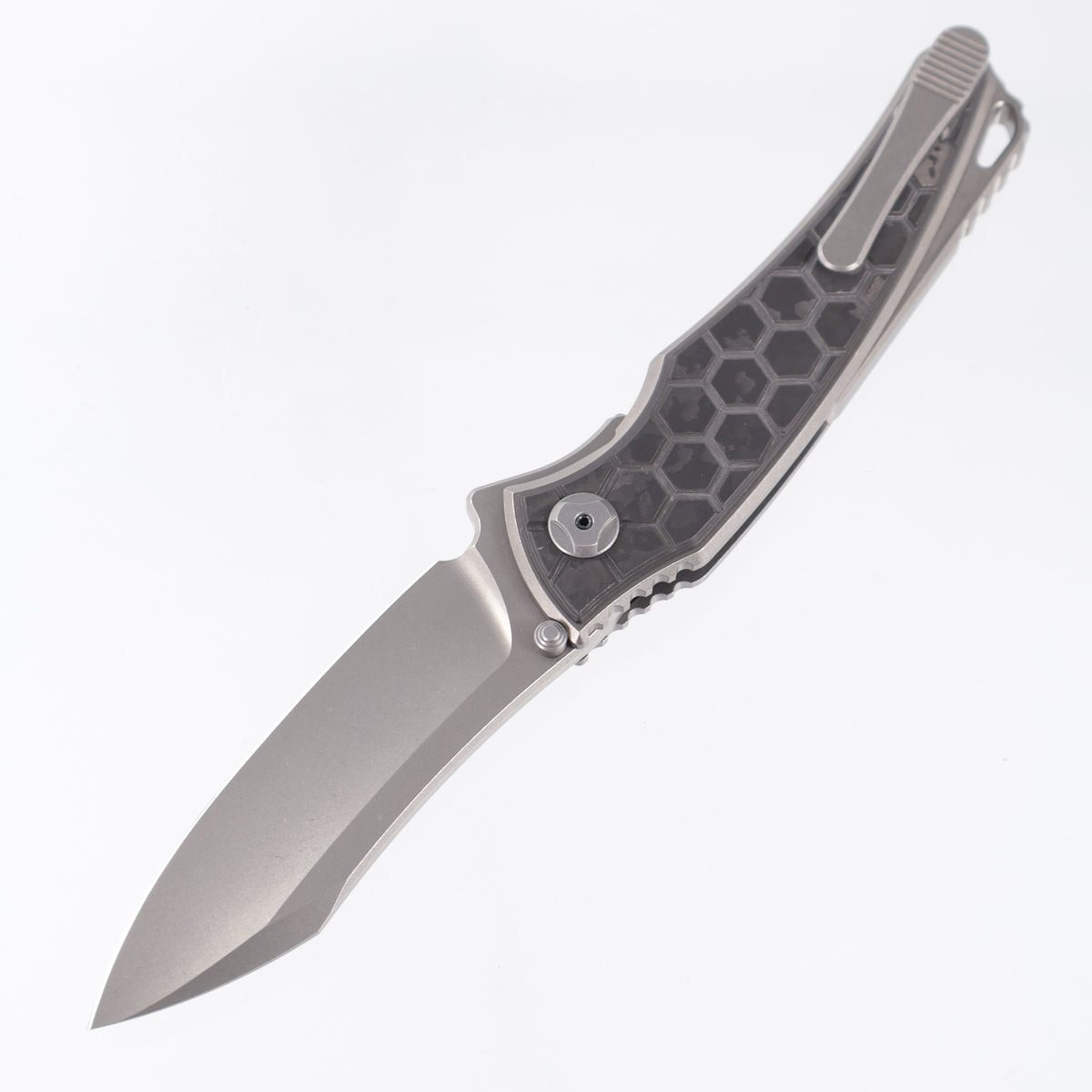 Hawk Knives Talon - Brightwash Titanium w/ Honeycomb Spectral Fat Carbon - Brightwash M390