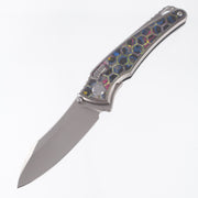 Hawk Knives Talon - Brightwash Titanium w/ Honeycomb 80s Camo Carbon - Brightwash M390 - BROP Exclusive