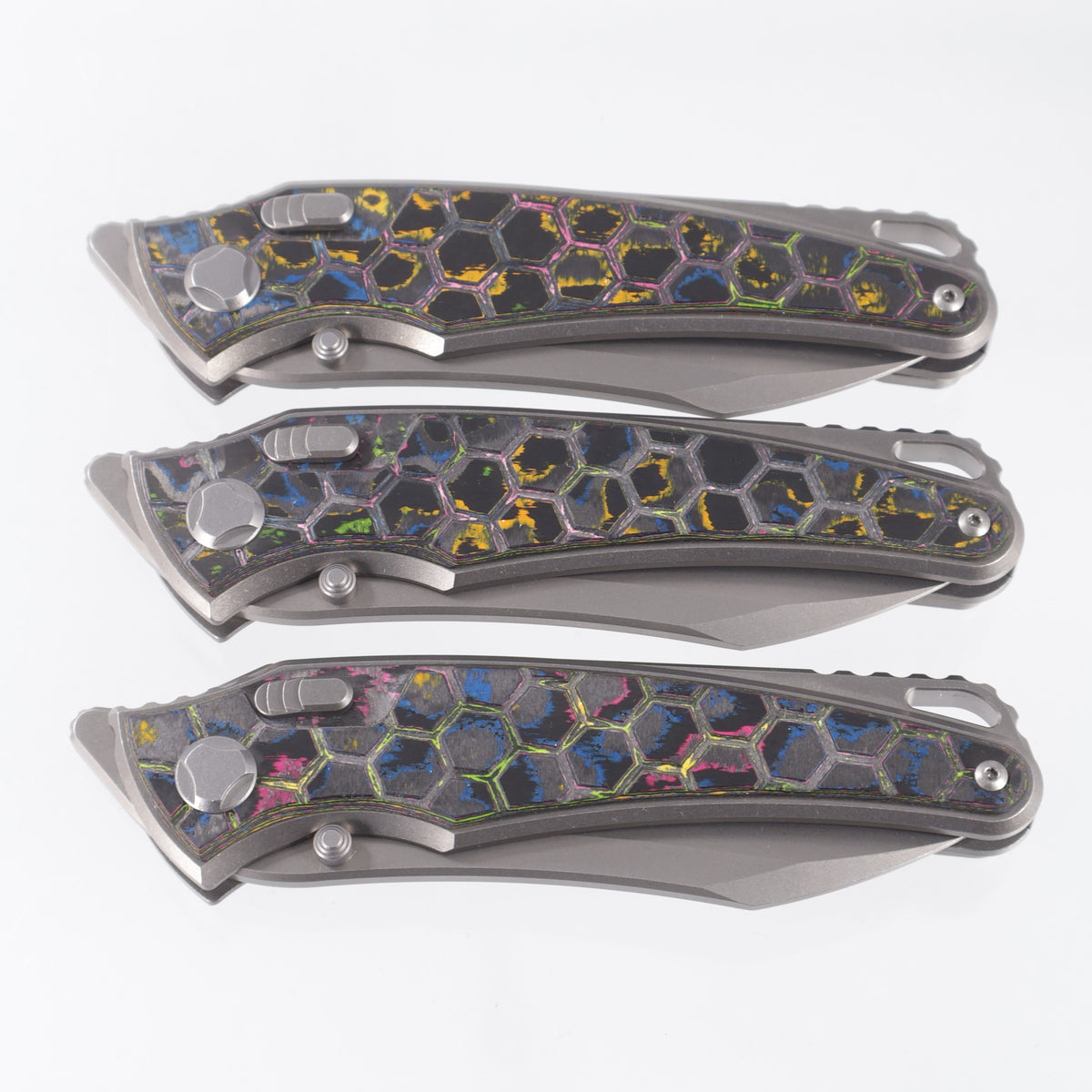 Hawk Knives Talon - Brightwash Titanium w/ Honeycomb 80s Camo Carbon - Brightwash M390 - BROP Exclusive