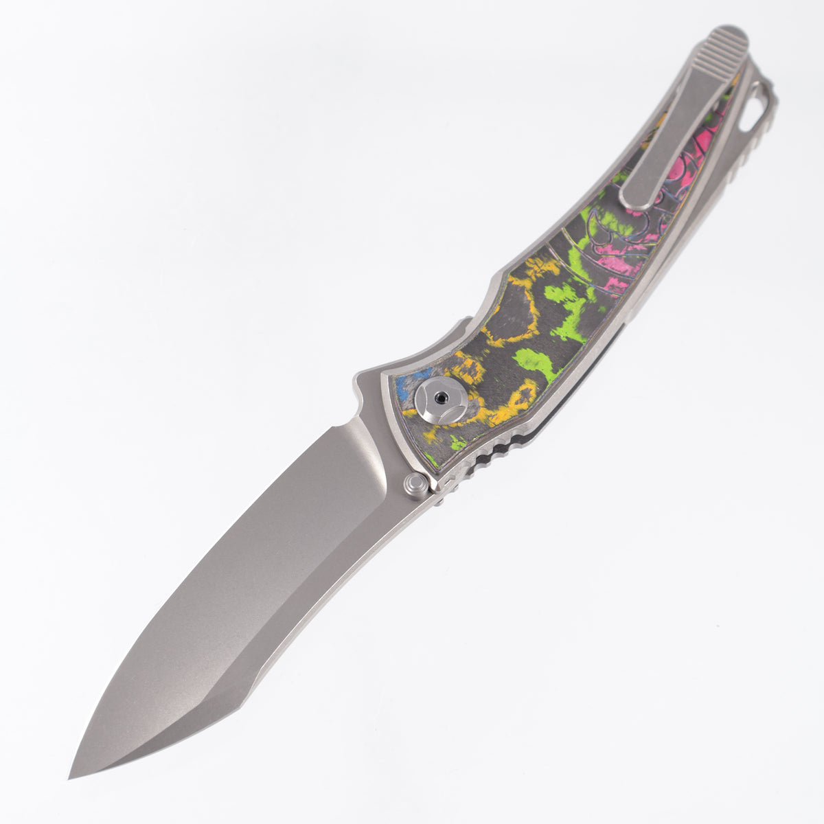 Hawk Knives Talon - Brightwash Titanium w/ 80s Camo Carbon - Brightwash M390 - BROP Exclusive