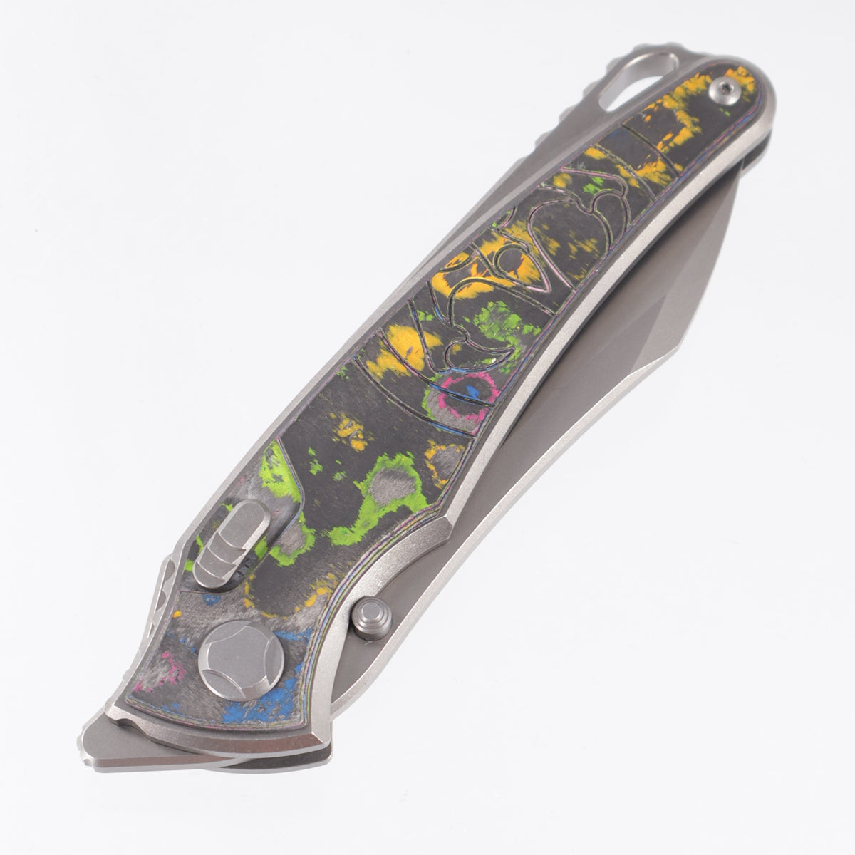 Hawk Knives Talon - Brightwash Titanium w/ 80s Camo Carbon - Brightwash M390 - BROP Exclusive