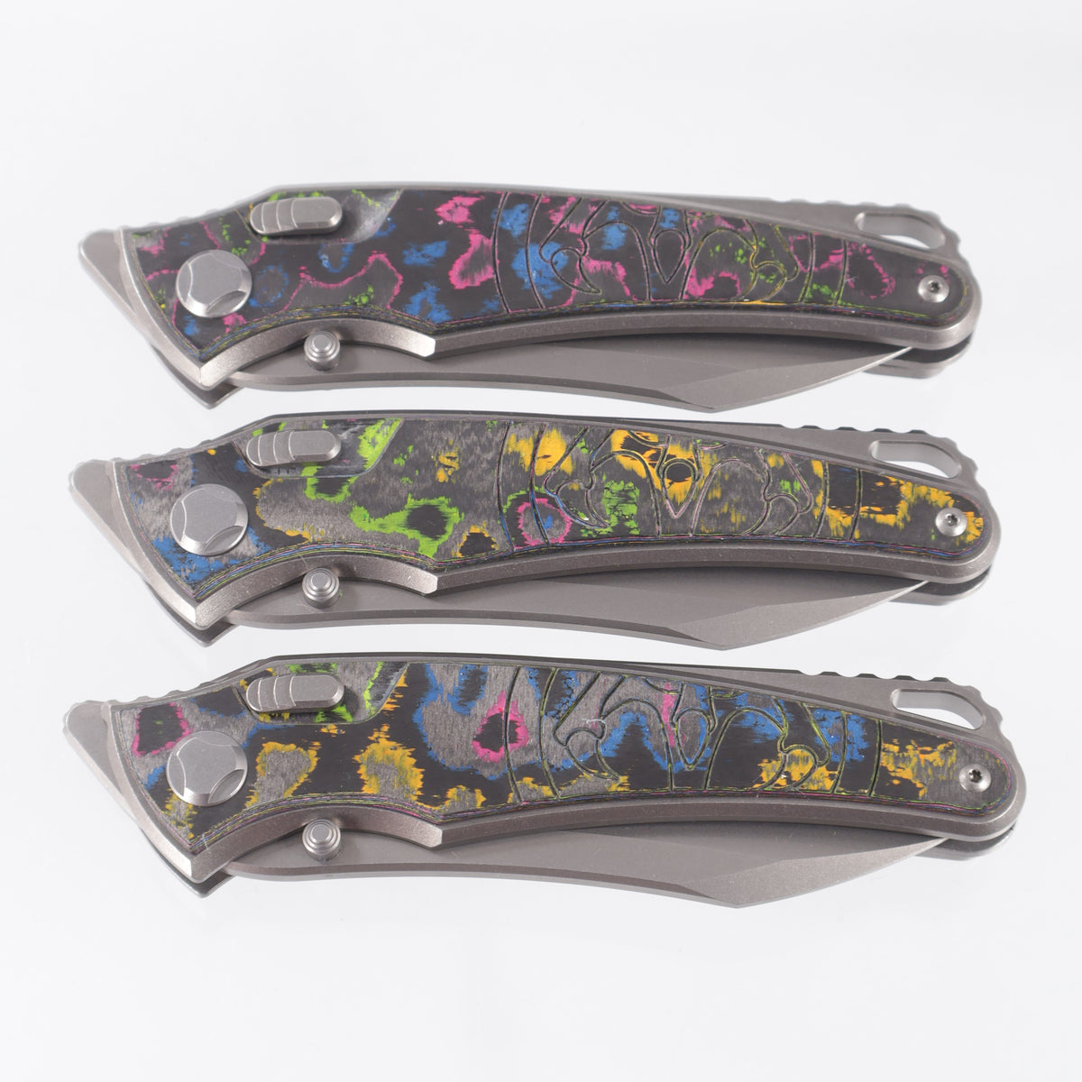 Hawk Knives Talon - Brightwash Titanium w/ 80s Camo Carbon - Brightwash M390 - BROP Exclusive