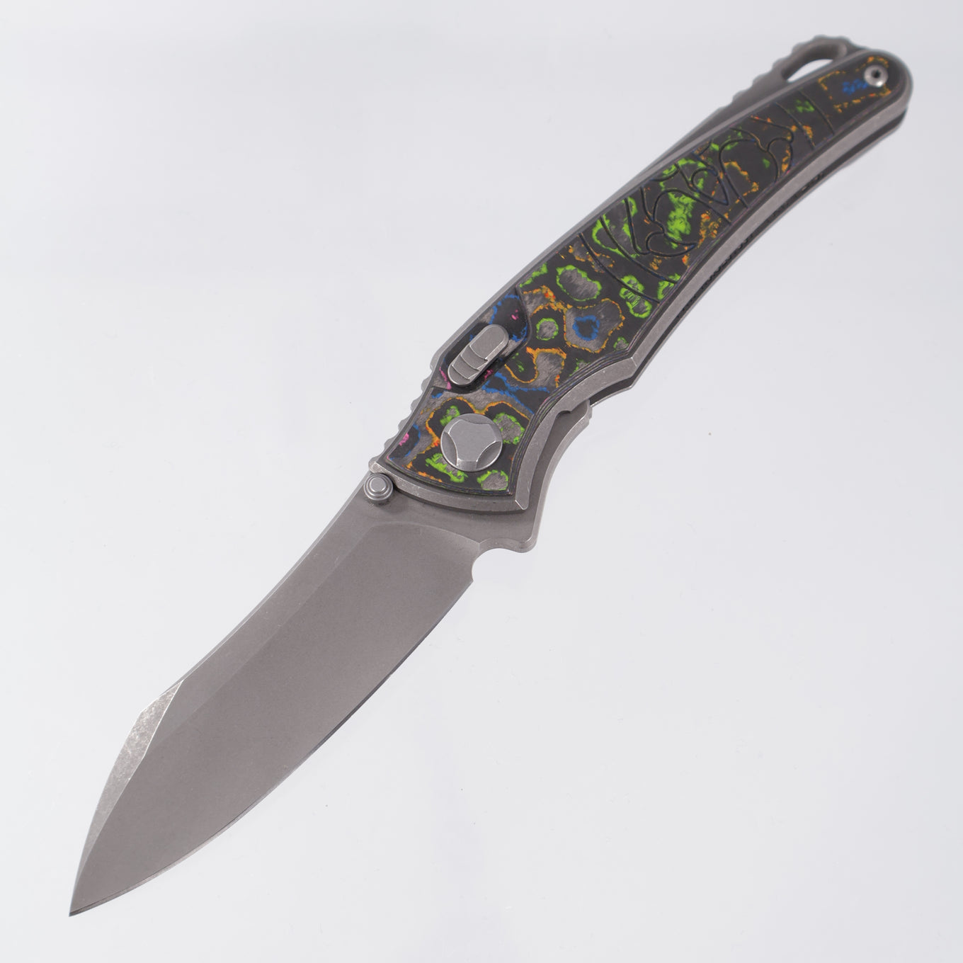 Hawk Knives Talon - Tumbled Titanium w/ 80s Camo Carbon - Tumbled M390 - BROP Exclusive