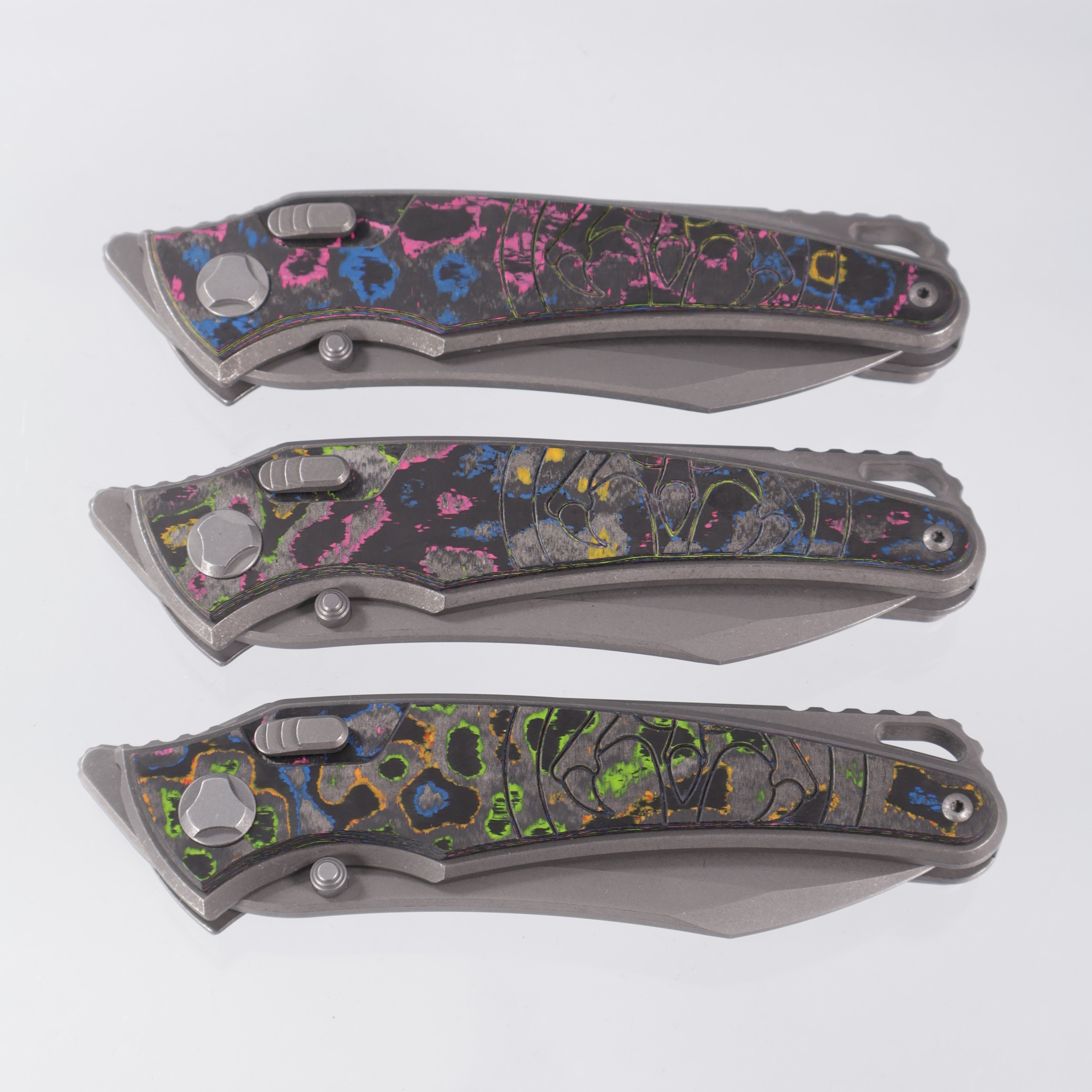 Hawk Knives Talon - Tumbled Titanium w/ 80s Camo Carbon - Tumbled M390 - BROP Exclusive