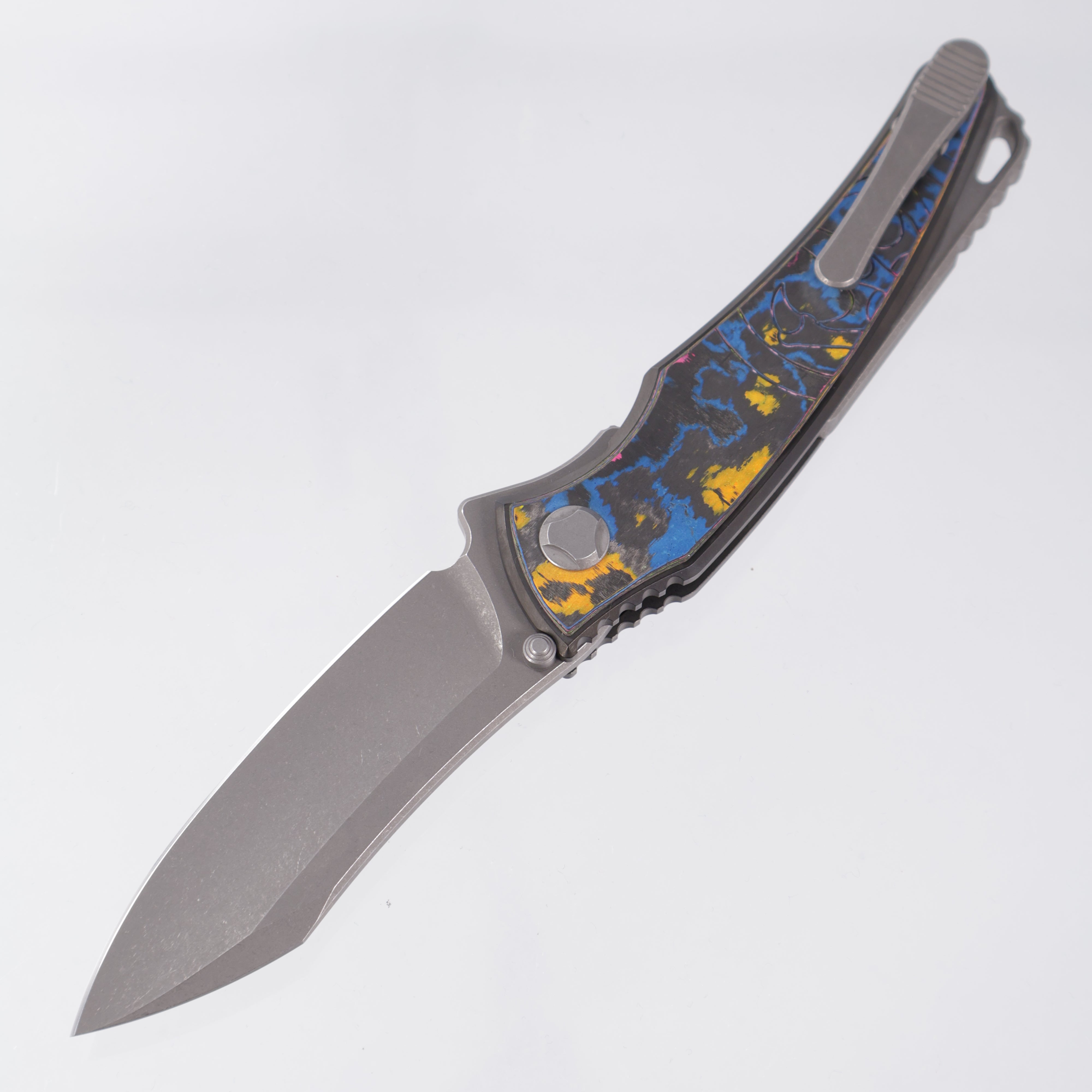 Hawk Knives Talon - DLC Titanium w/ 80s Camo Carbon - Tumbled M390 - BROP Exclusive
