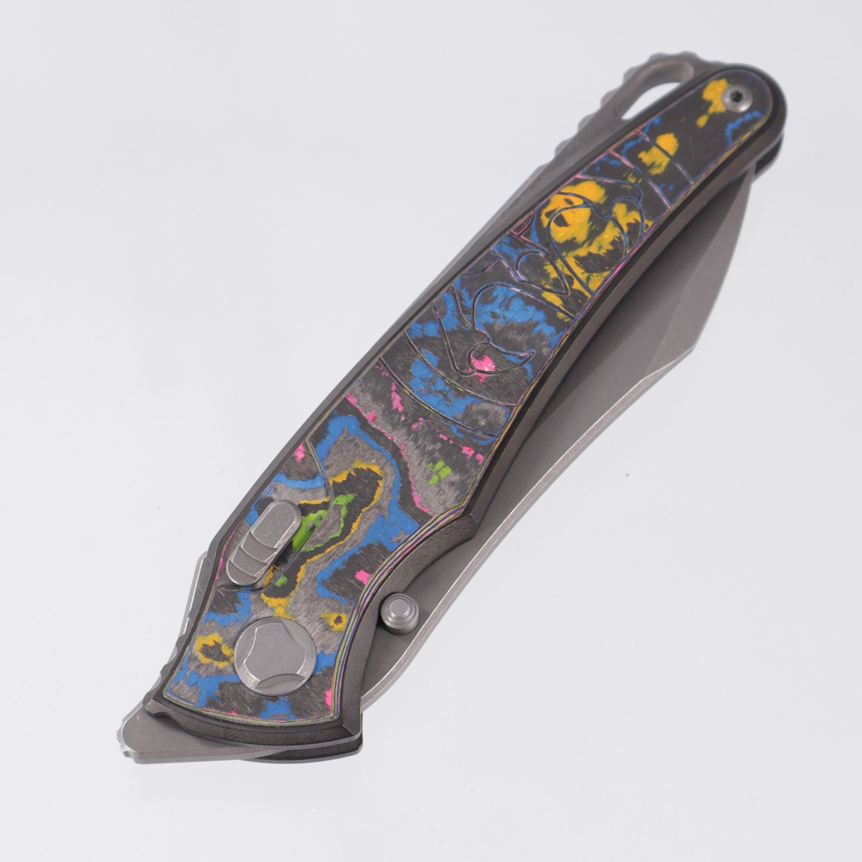 Hawk Knives Talon - DLC Titanium w/ 80s Camo Carbon - Tumbled M390 - BROP Exclusive