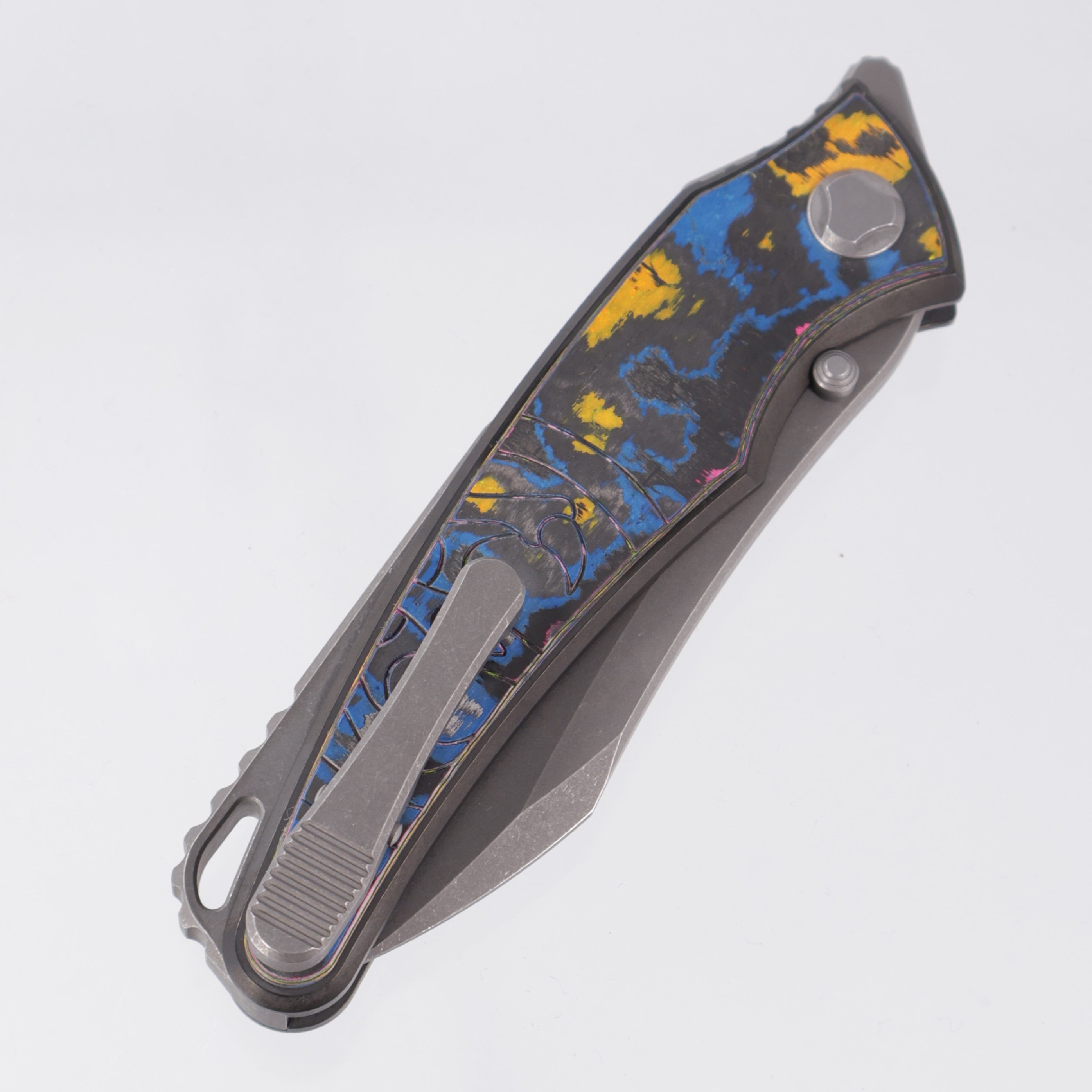 Hawk Knives Talon - DLC Titanium w/ 80s Camo Carbon - Tumbled M390 - BROP Exclusive