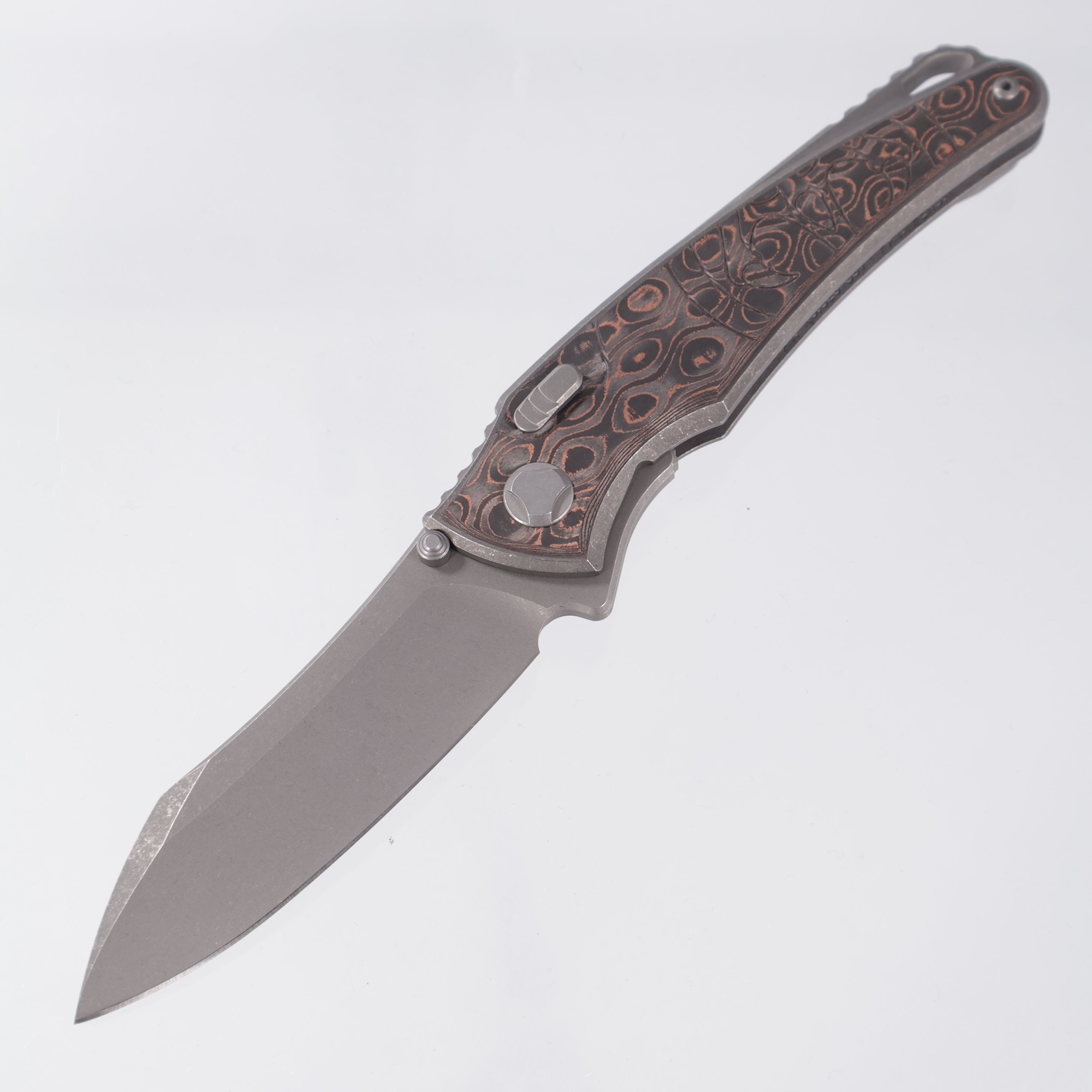 Hawk Knives Talon - Tumbled Titanium w/ Unicopper Fat Carbon - Tumbled M390