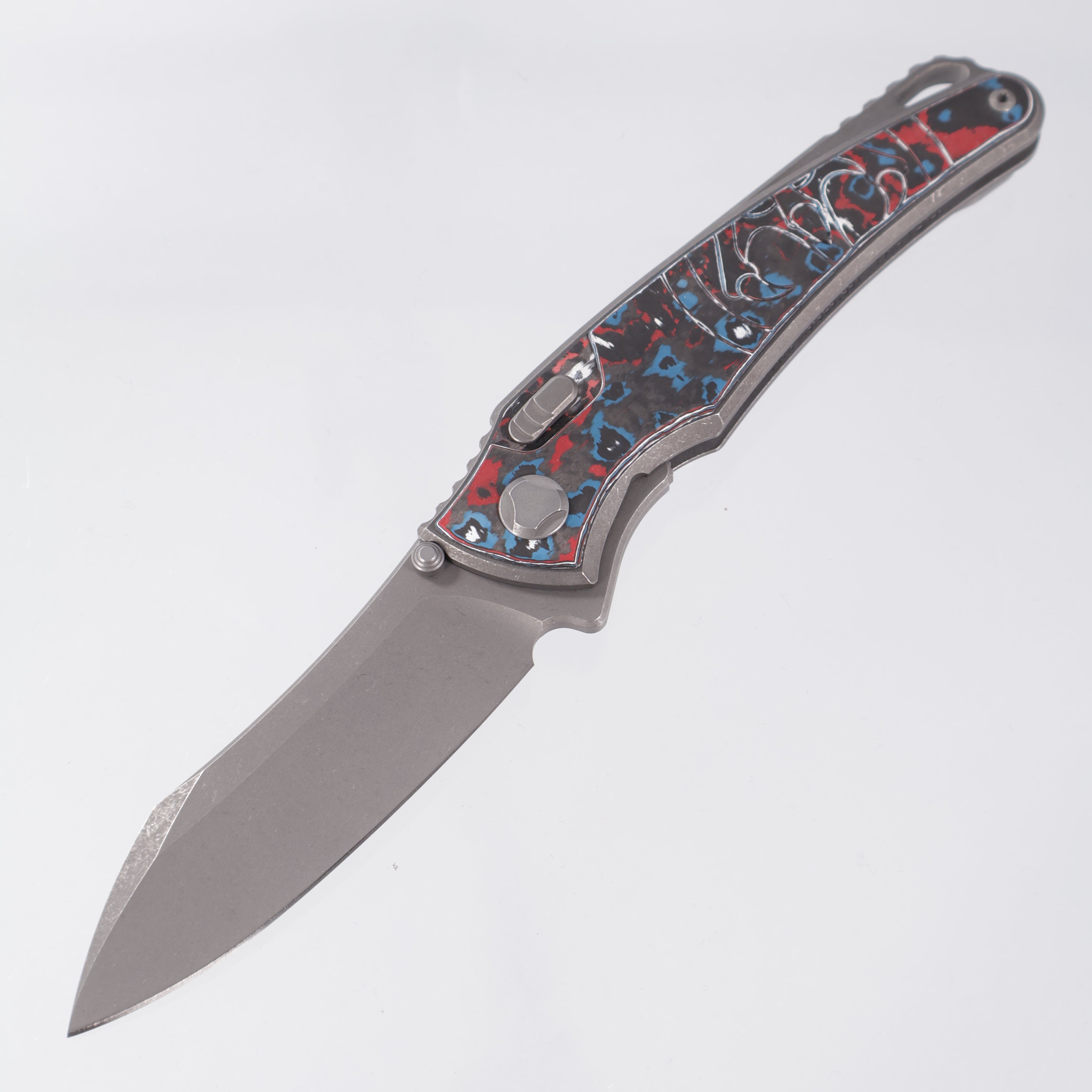 Hawk Knives Talon - Tumbled Titanium w/ Nebula Fat Carbon - Tumbled M390