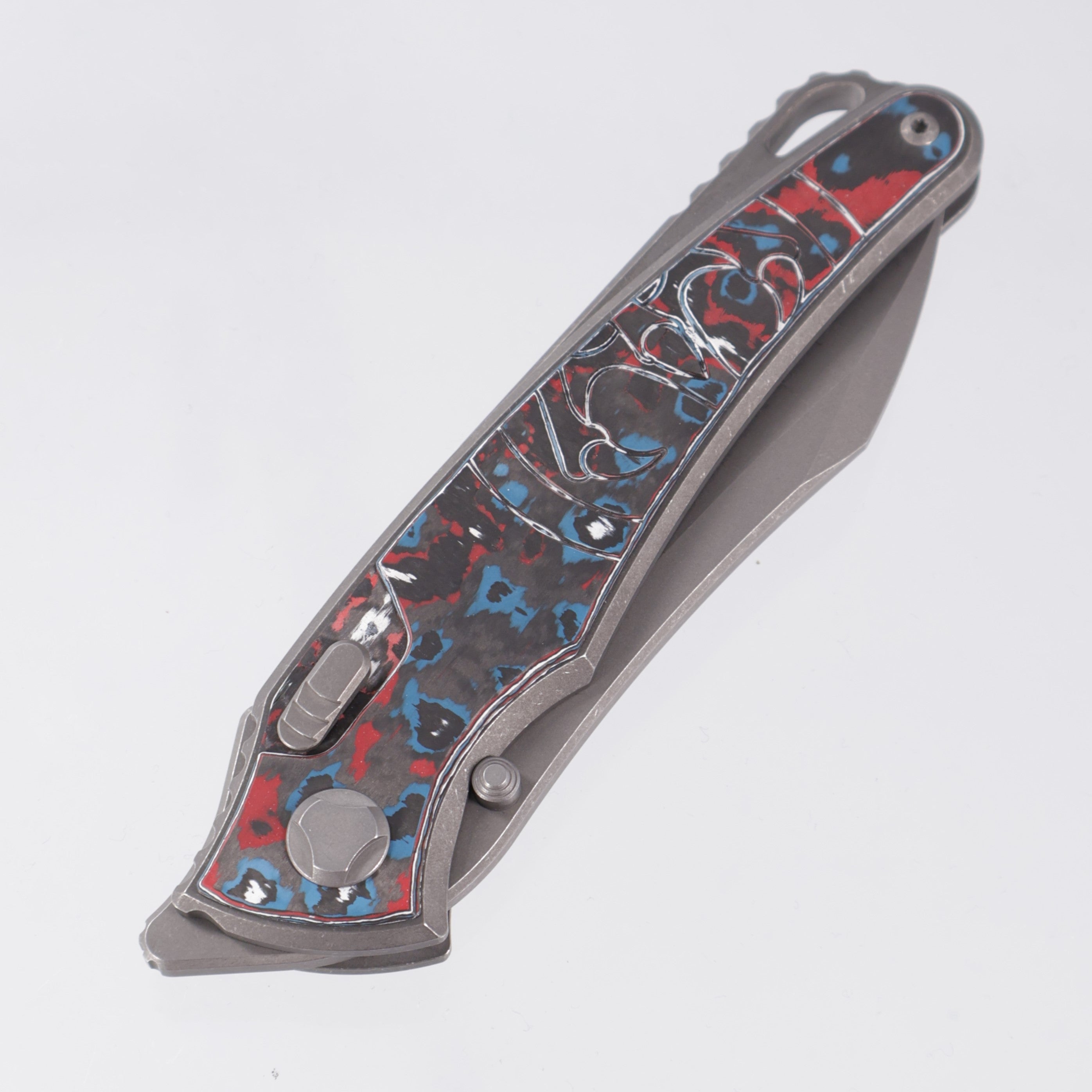 Hawk Knives Talon - Tumbled Titanium w/ Nebula Fat Carbon - Tumbled M390