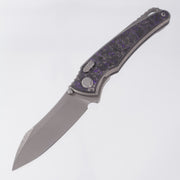 Hawk Knives Talon - Tumbled Titanium w/ Purple TechnoCarbo - Tumbled M390