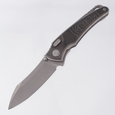 Hawk Knives Talon - Tumbled Titanium w/ DLC Titanium - Tumbled M390
