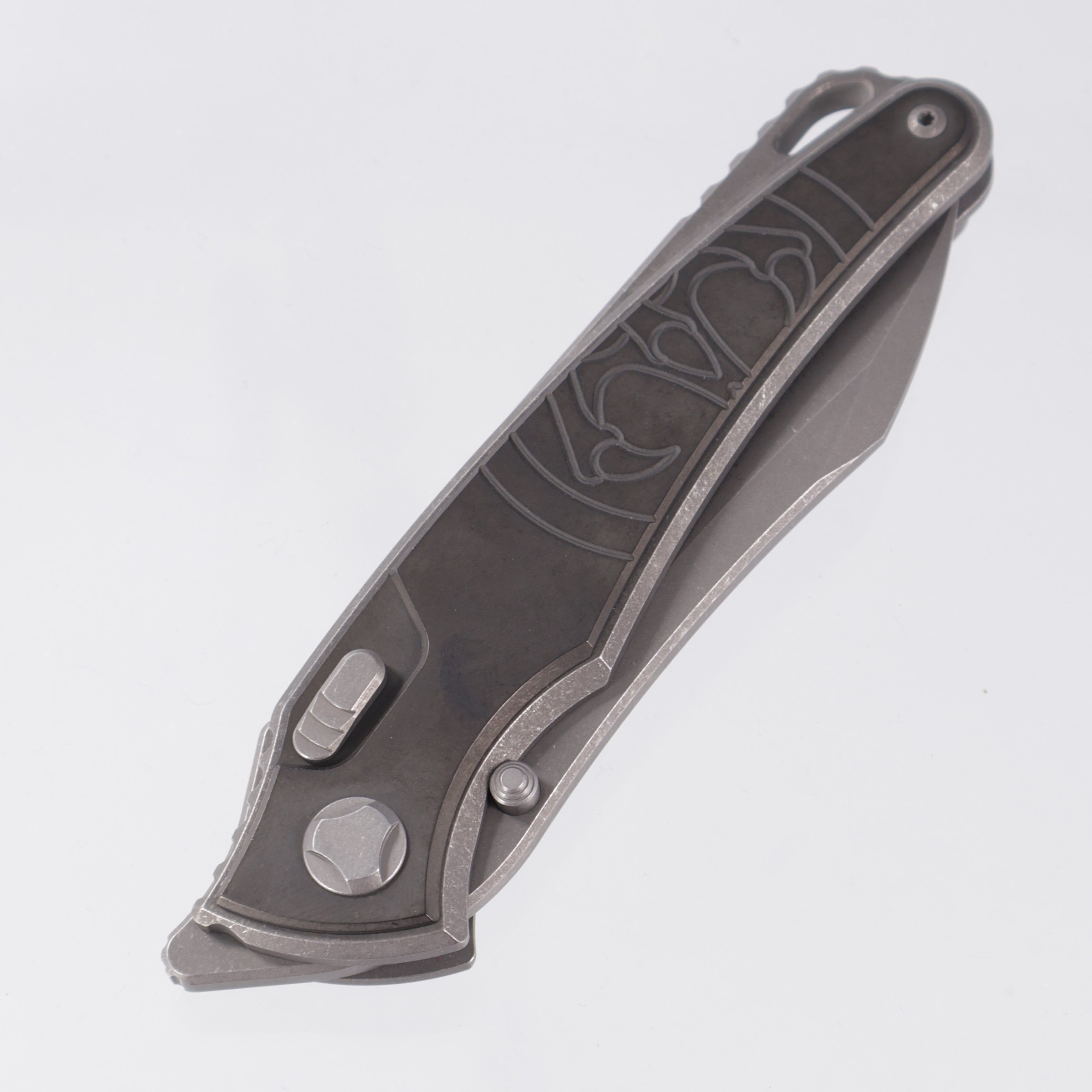 Hawk Knives Talon - Tumbled Titanium w/ DLC Titanium - Tumbled M390