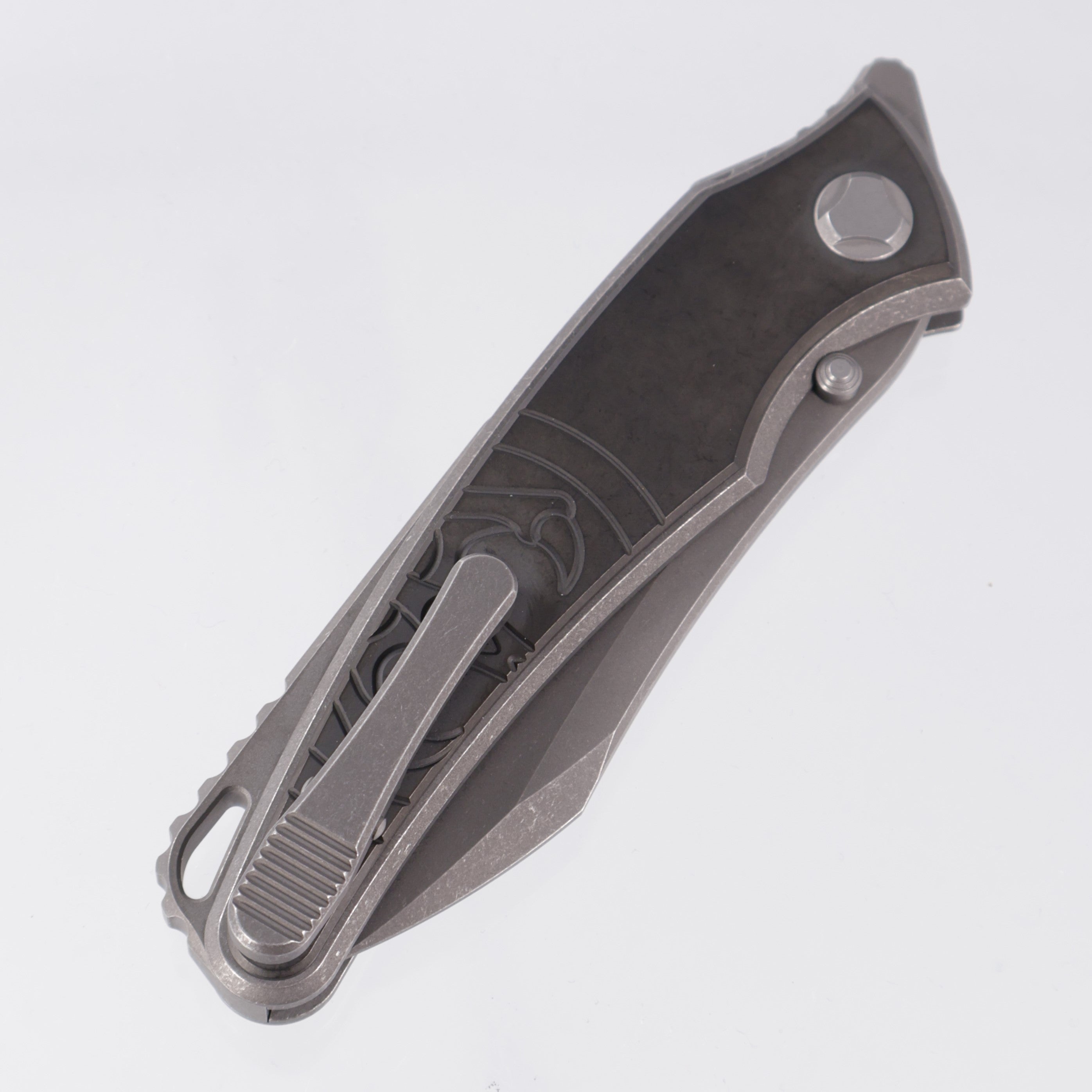 Hawk Knives Talon - Tumbled Titanium w/ DLC Titanium - Tumbled M390