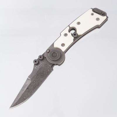 G.W. Hawk T.O.A.D. Folder - Pre-Ban Ivory Scales - Devin Thomas Fireball Damascus Blade & Accents *PRE-OWNED*