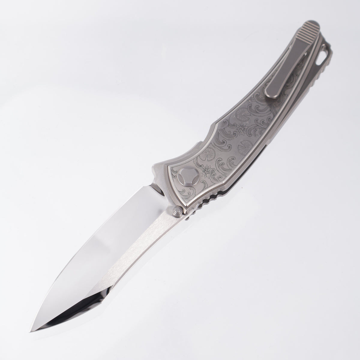 Hawk Scale Hawk Knives Talon - Titanium Chassis - Titanium Scales w/ Koi Fish Han ...