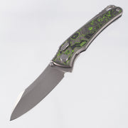 Hawk Knives Talon - Brightwash Titanium w/ Toxic Green Camo Carbon - Brightwash M390