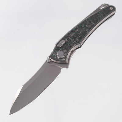 Hawk Knives Talon - Brightwash Titanium w/ Green TechnoCarbo - Brightwash M390