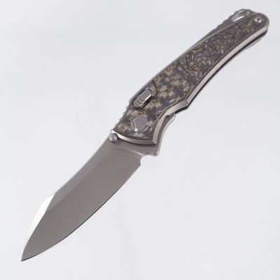 Hawk Knives Talon - Brightwash Titanium w/ Snakeskin Gold Fat Carbon - Brightwash M390