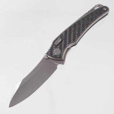 Hawk Knives Talon - Brightwash Titanium w/ 3K Weave Twill Carbon Fiber - Brightwash M390