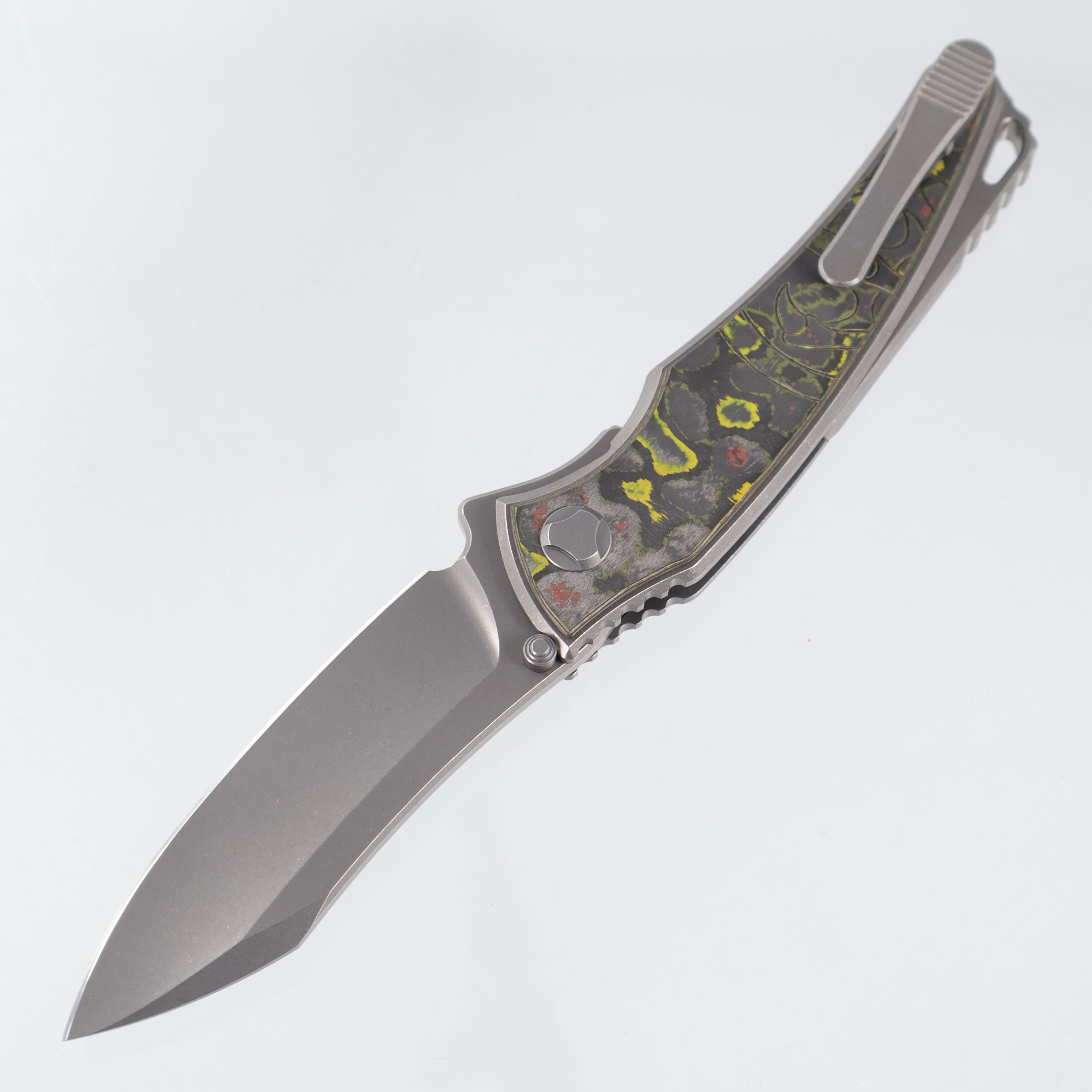 Hawk Knives Talon - Brightwash Titanium w/ Boba Fett Camo Carbon - Brightwash M390