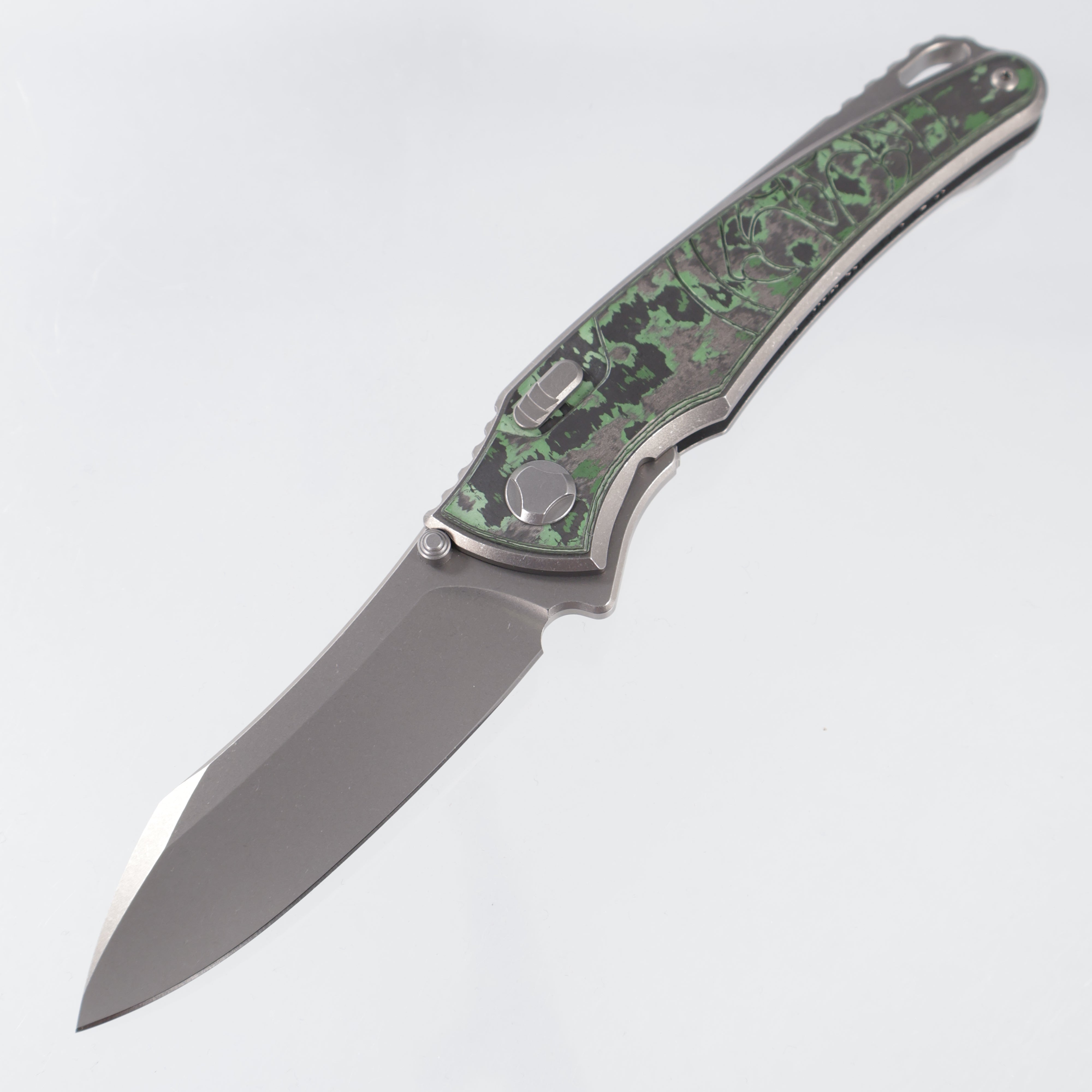 Hawk Knives Talon - Brightwash Titanium w/ Junglewear Fat Carbon - Brightwash M390