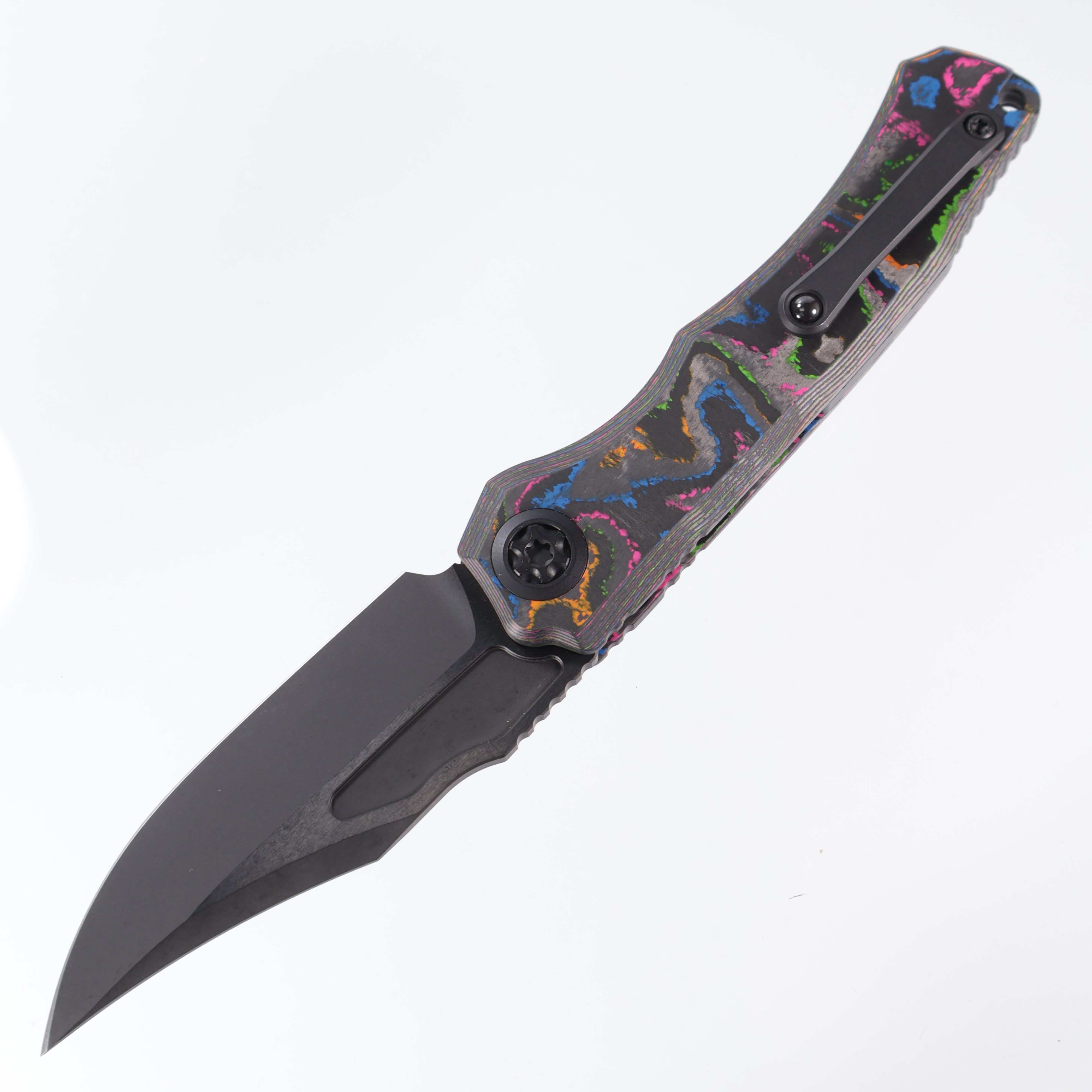 Heretic Wraith V4 Auto Bowie - BR OP Exclusive - 80s Camo Carbon - DLC Magnacut H002-6A-CC/80s