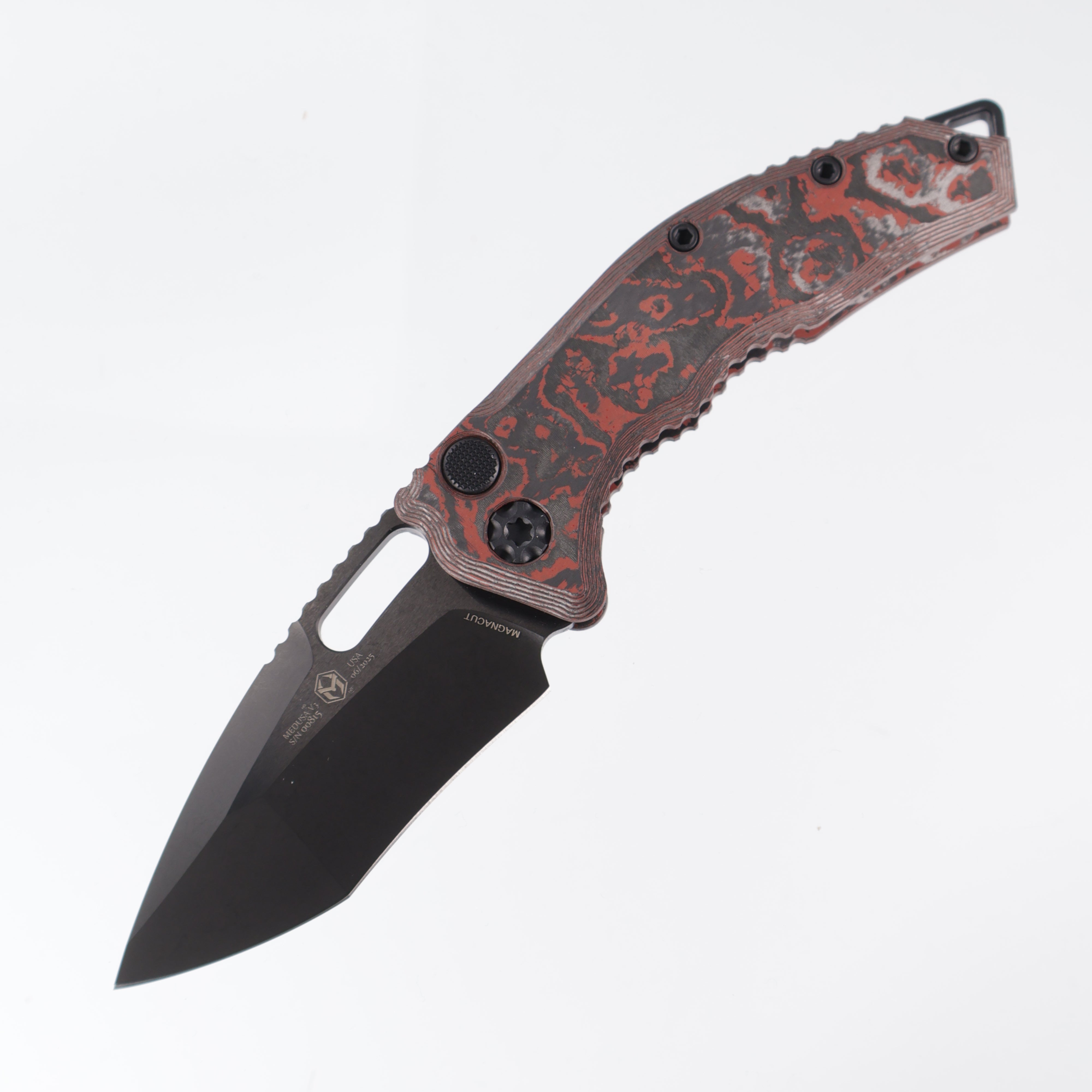 Heretic Medusa Auto - Blood Red Camo Carbon - Recurve DLC Magnacut - H012-6A-RD/CC