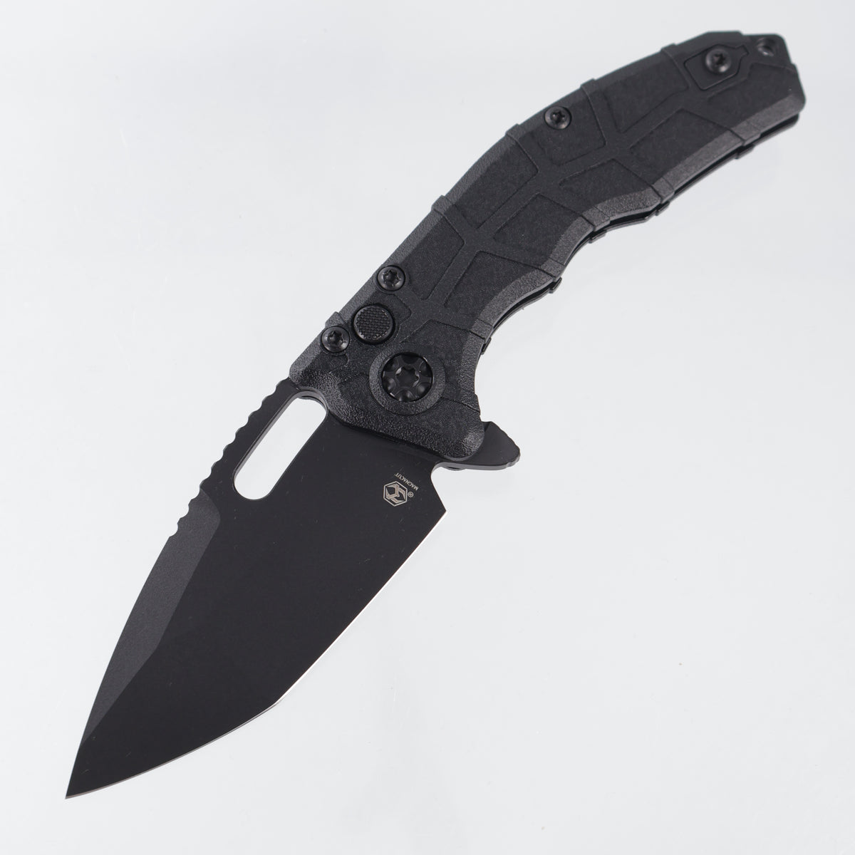 Heretic Martyr Buttonlock - Black Polymer - Black Tactical Magnacut - H057-4A-T