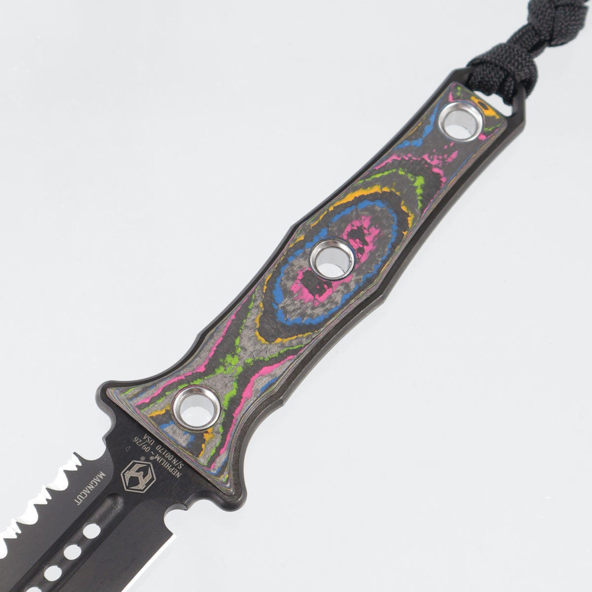 Heretic Mini Nephilim - 80s Camo Carbon - DLC Full Serrate Magnacut - H069-6C-80CF - BROP Exclusive