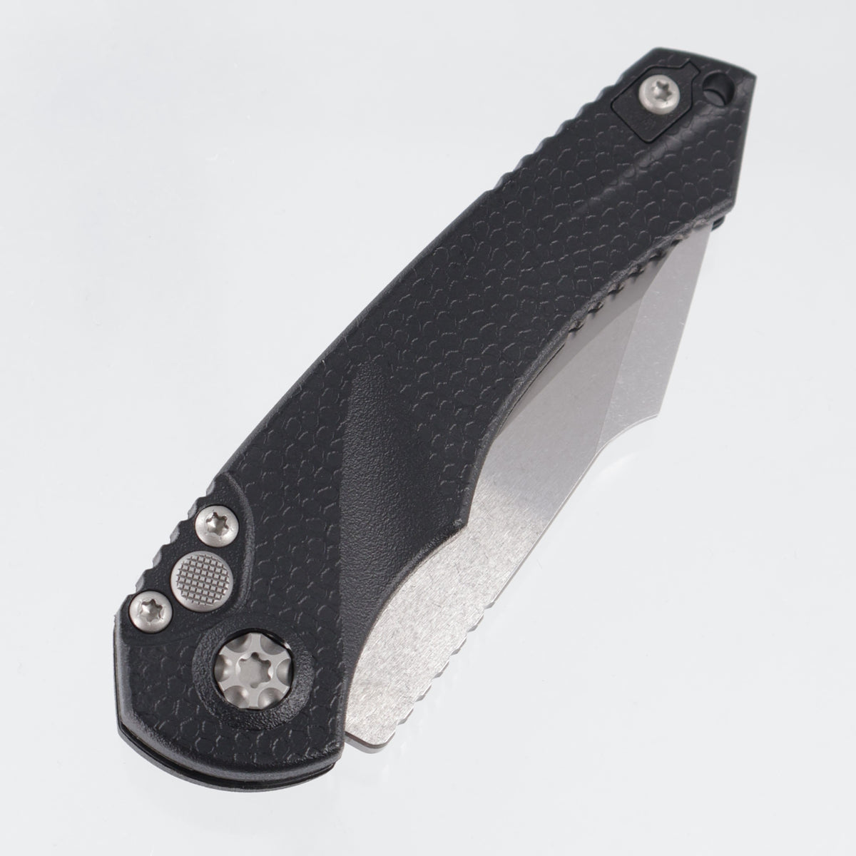 Heretic Mini Pariah Auto Single Edge - Black Polymer - Stonewash Magnacut - H054-2A