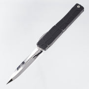 Heretic Nyx V2 Double Edge Prototype - Black Skeletal Aluminum w/ Flamed Titanium Clip - Cracked Ice M390