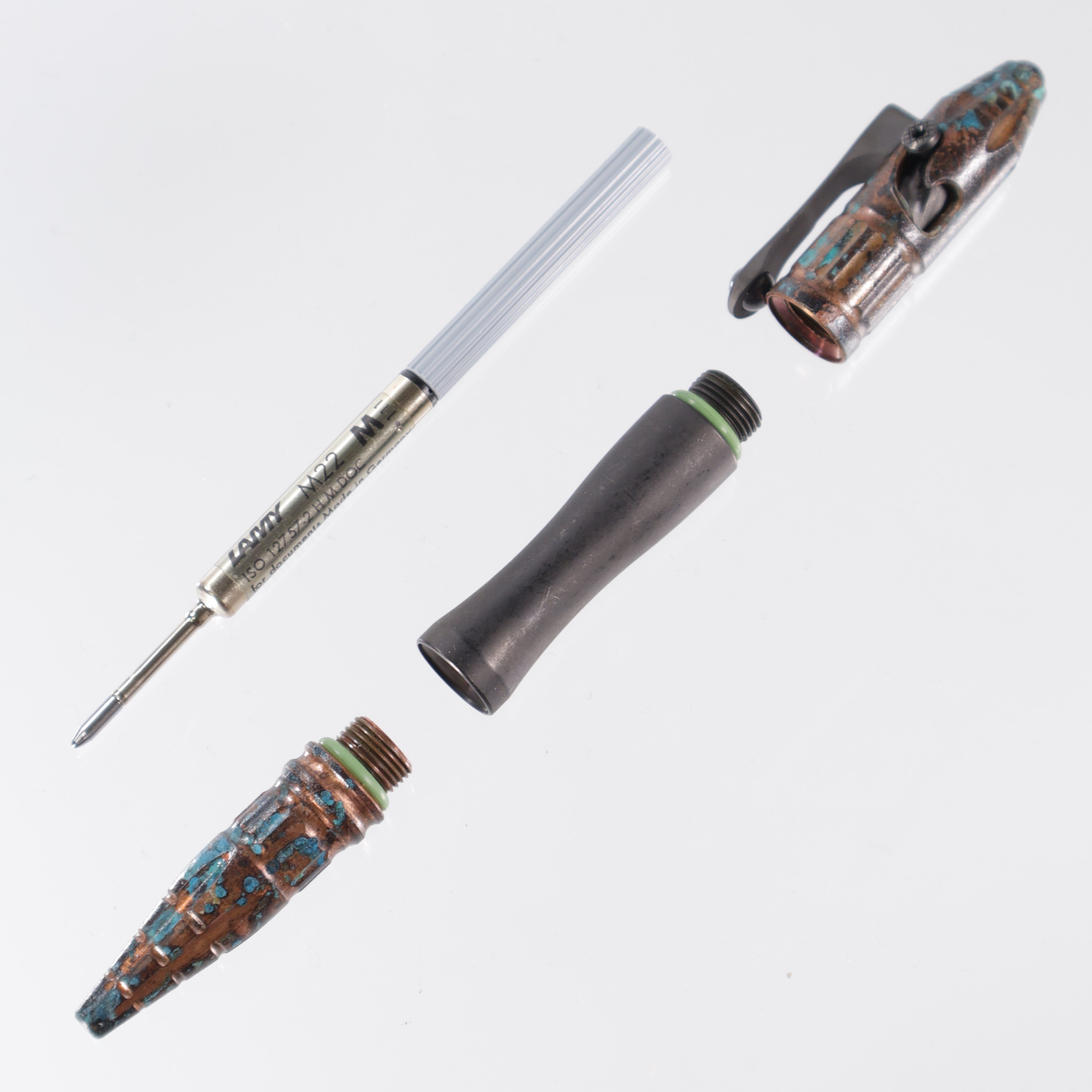 Heretic Thoth - Modular Bolt Action Pen - Copper Chemtina & DLC Titanium Barrel - DLC Ti Bolt & Clip - Chemtina Copper Clip - H038-DLC/CHEM