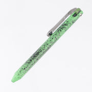 Heretic x Maverick Customs Scribe Universal Flipper Pen - Green Cerakote w/ Black Splatter Aluminum & Black & Green G10 Flipper - H083-GRN-BLKSP