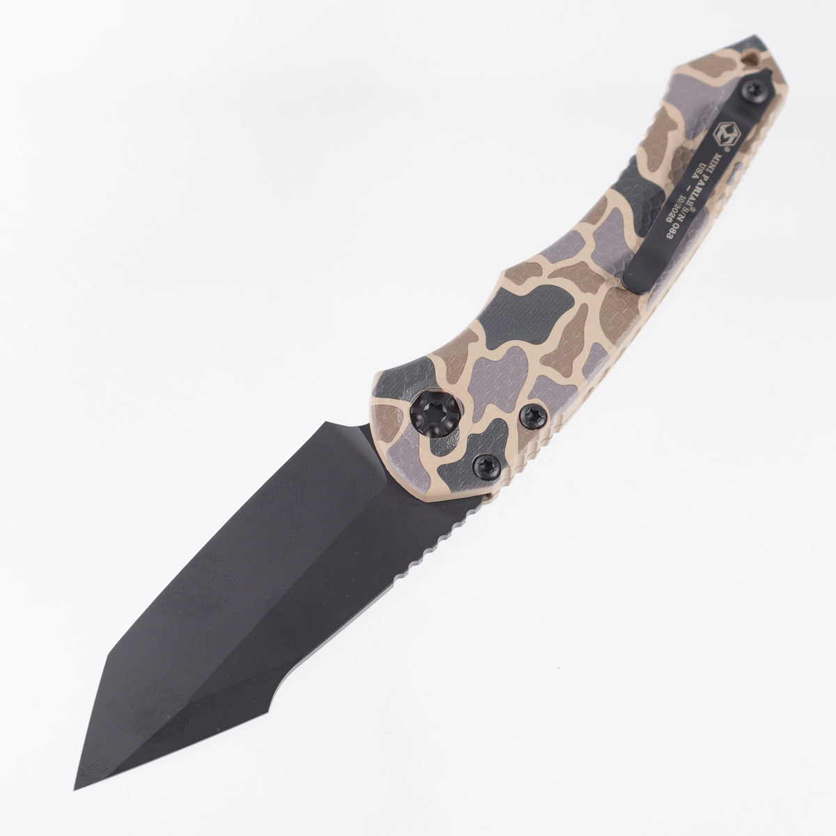 Heretic Mini Pariah Auto Tanto - Duck Camo Polymer - Black Tactical Magnacut - H055-DC