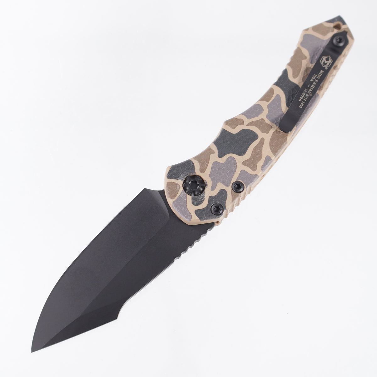 Heretic Mini Pariah Auto Single Edge - Duck Camo Polymer - Black Tactical Magnacut - H054-DC