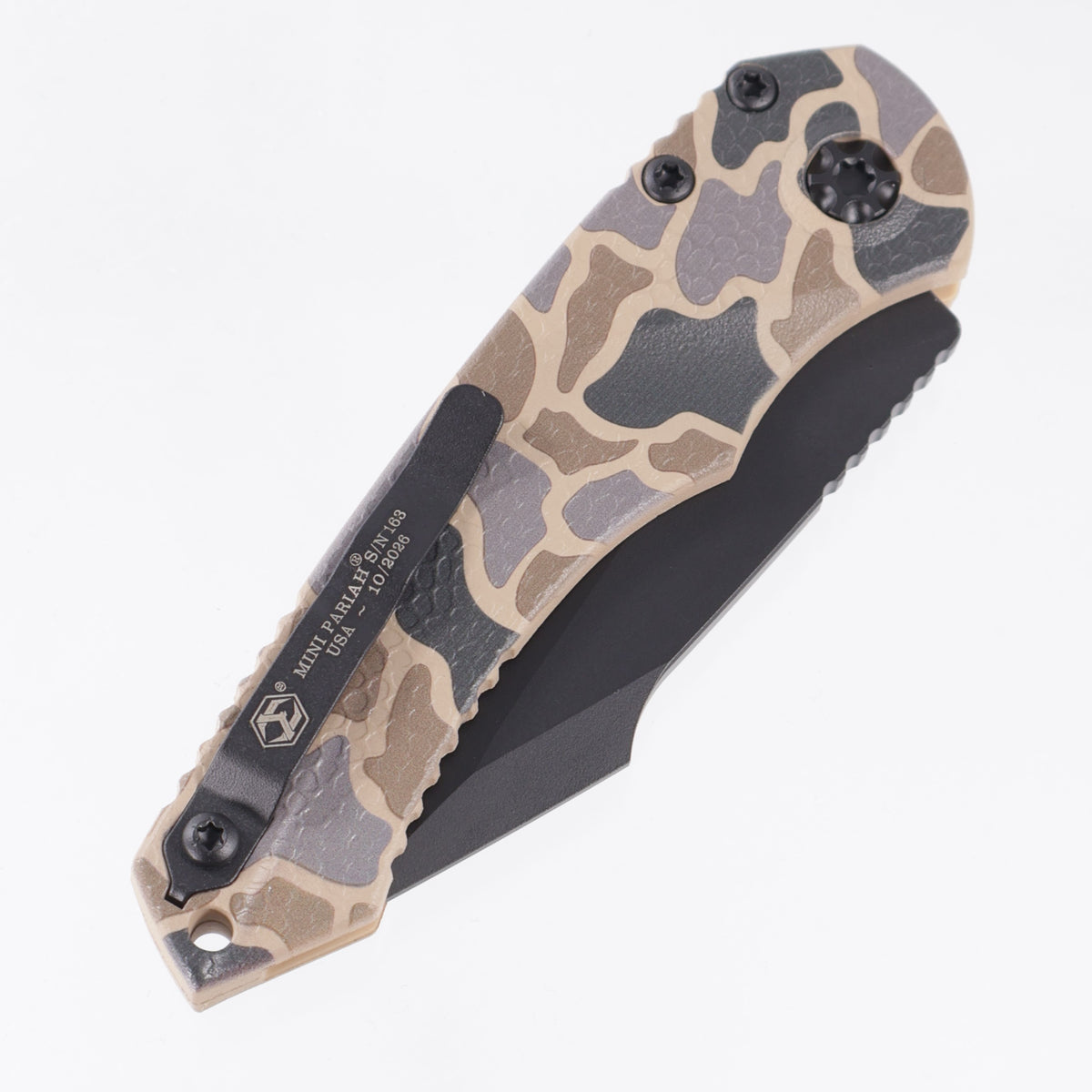 Heretic Mini Pariah Auto Single Edge - Duck Camo Polymer - Black Tactical Magnacut - H054-DC