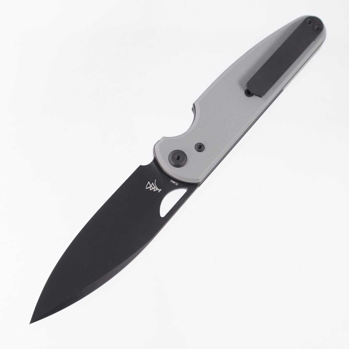 Chaves Knives x Brad Blount The Phase 229 Blue Label - Charcoal Grey G10 - Black PVD Elmax