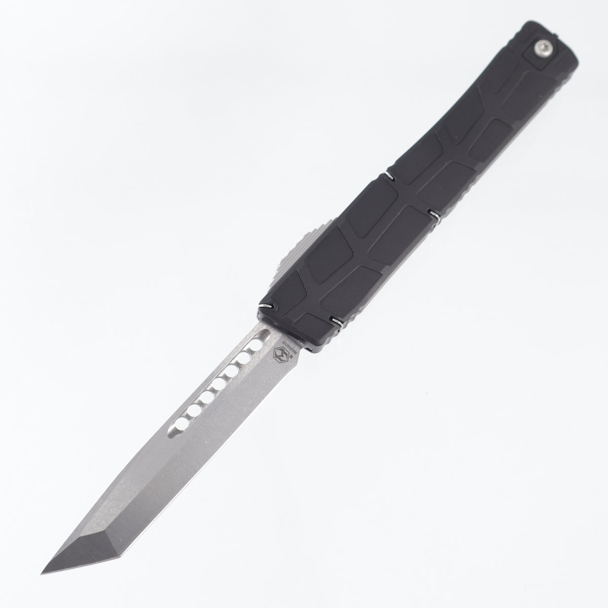 Heretic Nyx V2 Tanto Proof Run - Black Skeletal Aluminum - Stonewash M390 - H015-2A