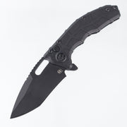 Heretic Martyr Recurve Buttonlock - Black Polymer - Black Tactical Magnacut - H056-4A-T