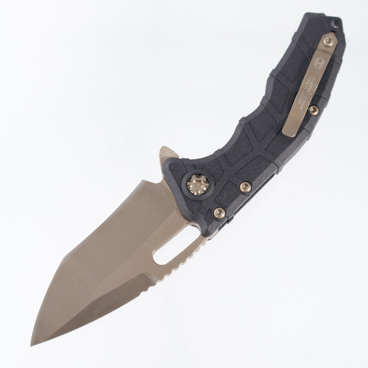 Heretic Martyr Recurve Buttonlock - Black Polymer - Bronze Magnacut - H056-7A